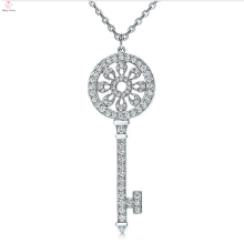 Top-Sale key style 925 sterling silver pendant inlaid CZ